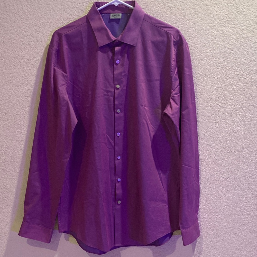 Kenneth Cole Reaction Men's Vibrant Purple Dress Shirt